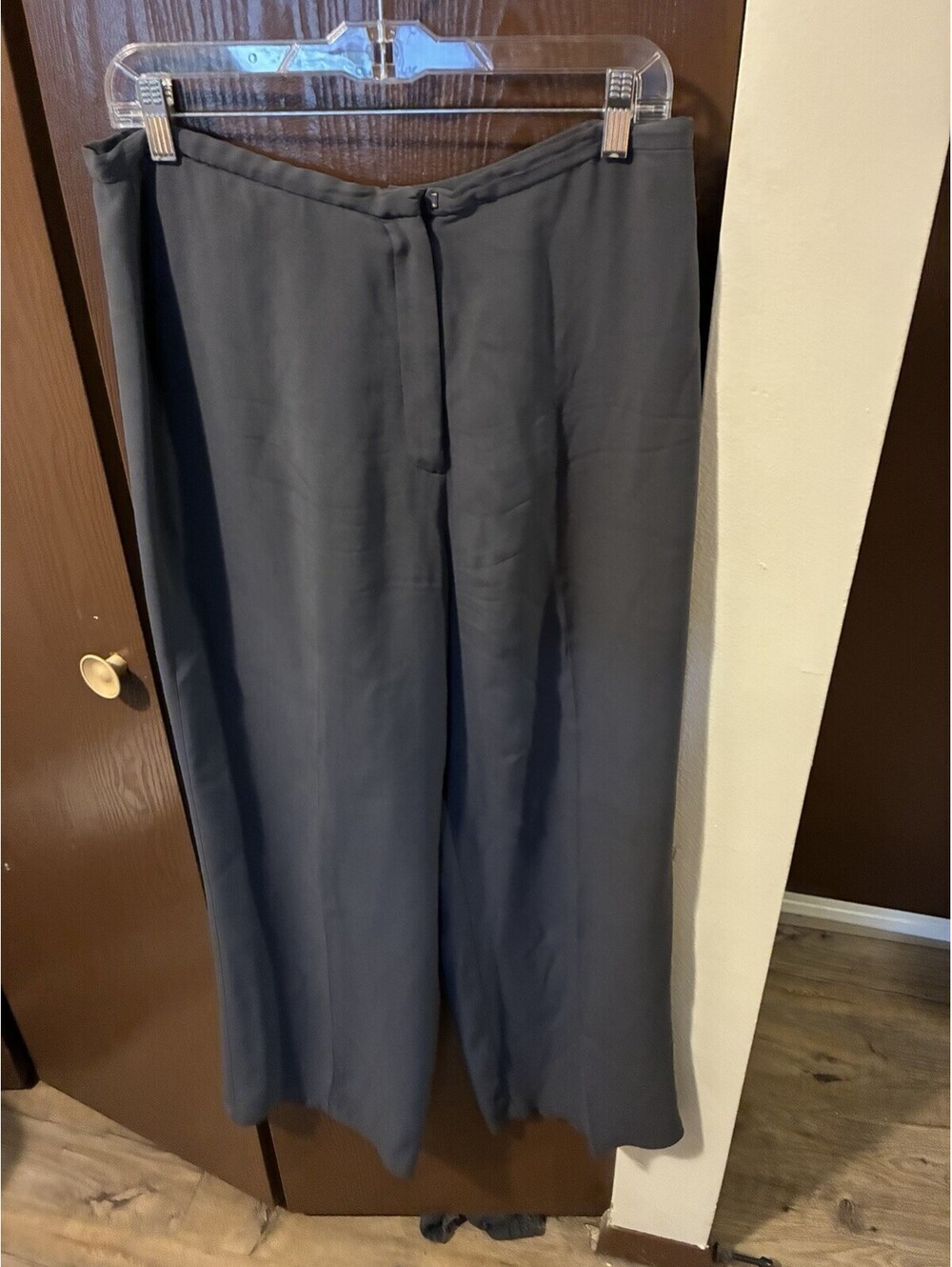 Eileen Fisher  Dress Crepe Pants Size M RN78121/CA#34460 Gray Zip Front